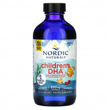Рідкий риб'ячий жир для дітей віком від 1 до 6 років, Children's DHA, Nordic Naturals, полуниця, 530 мг, 237 мл