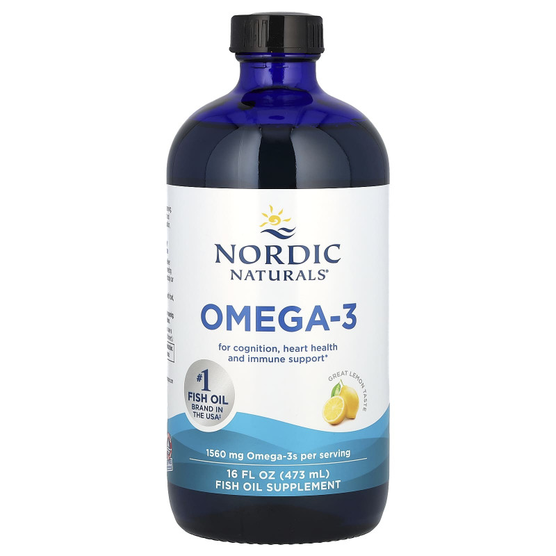 Омега-3, Omega-3, Nordic Naturals, смак лимону, 1560мг, 473мл.