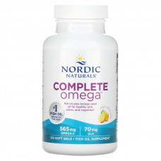 Омега 3 6 9 (лимон), Complete Omega, Nordic Naturals, 1000 мг, 120 капсул