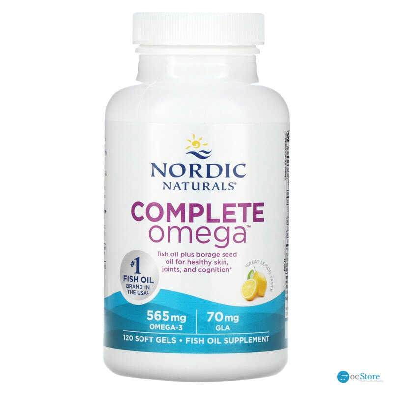 Омега 3 6 9 (лимон), Complete Omega, Nordic Naturals, 1000 мг, 120 капсул