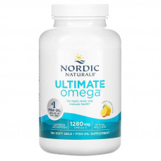 Риб'ячий жир у капсулах, Ultimate Omega, Nordic Naturals, лимонний смак, 1280 мг, 180 м'яких капсул (640 мг на капсулу)
