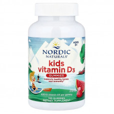 Вітамін D3 для дітей від 3-х років, Kids Vitamin D3 Gummies, Nordic Naturals, зі смаком кавуна, 10 мкг (400 МО), 120 жувальних цукерок