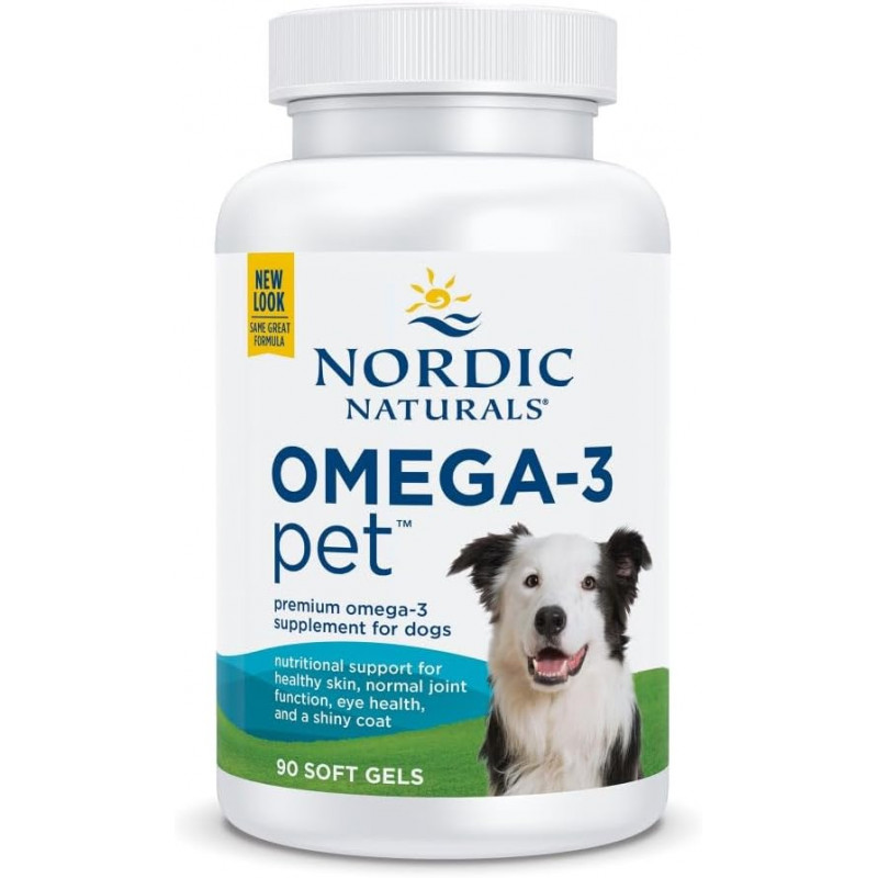 Омега-3 для собак, Omega-3 Pet, Nordic Naturals, сприяє здоров'ю серця, шкіри, вовни та імунітету, 90 капсул