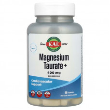 Таурат магнію +, Magnesium Taurate +, KAL, 400 мг, 90 таблеток (200 мг на таблетку)