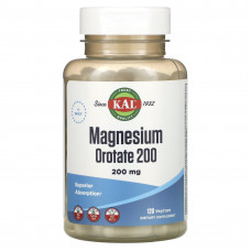Оротат магнію, Magnesium Orotate 200, KAL, 200 мг, 120 вегетаріанських капсул (50 мг на капсулу)