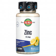 Цинк смак лимона, Zinc, KAL, 5 мг, 60 таблеток
