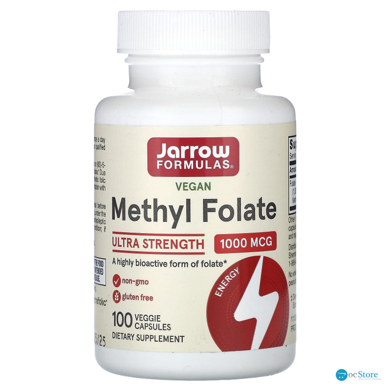 Метил фолієва кислота, Methyl Folate, Jarrow Formulas 1000 мкг, 100 кап.