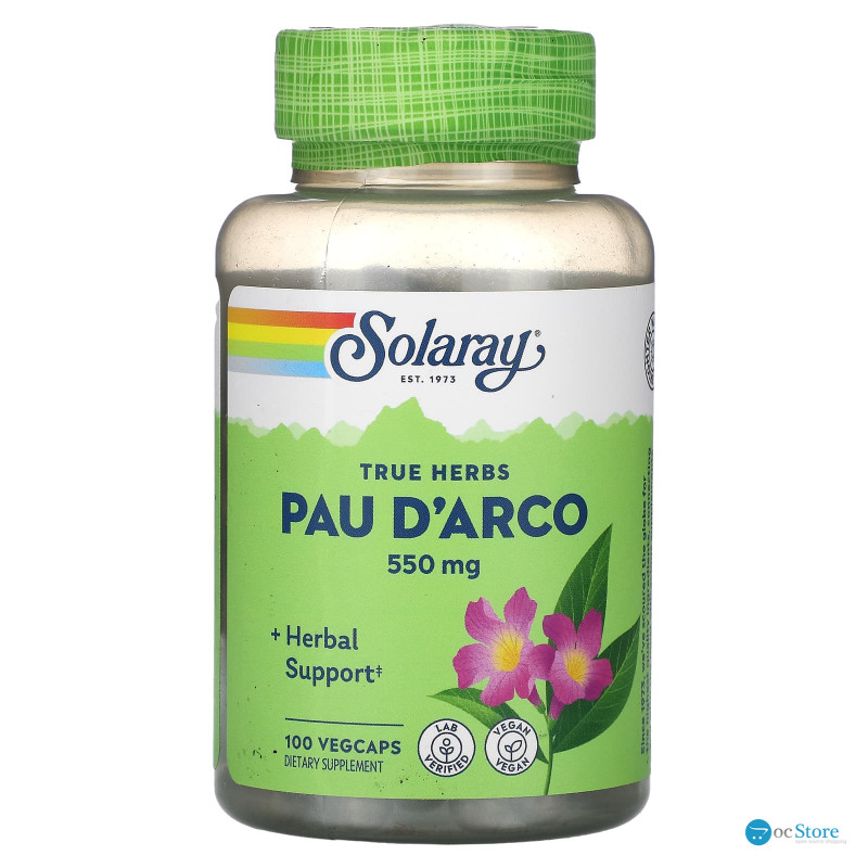 По д'арко, Pau D'Arco, Solaray, 550 мг, 100 кап.