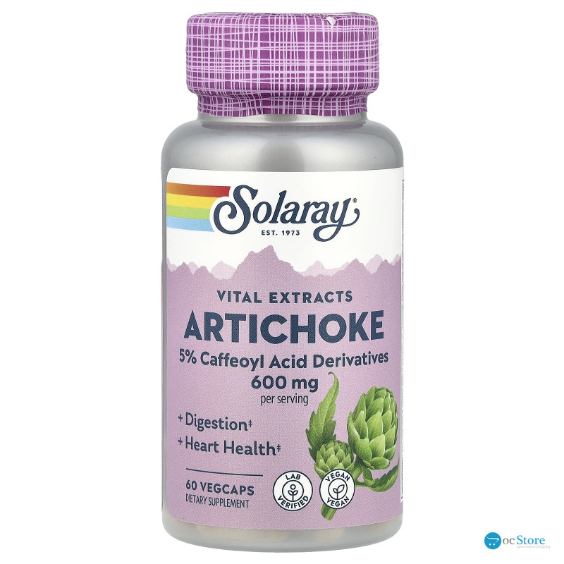 Артишок, екстракт листя, Artichoke Leaf Extract, Solaray, 300 мг, 60 капсул