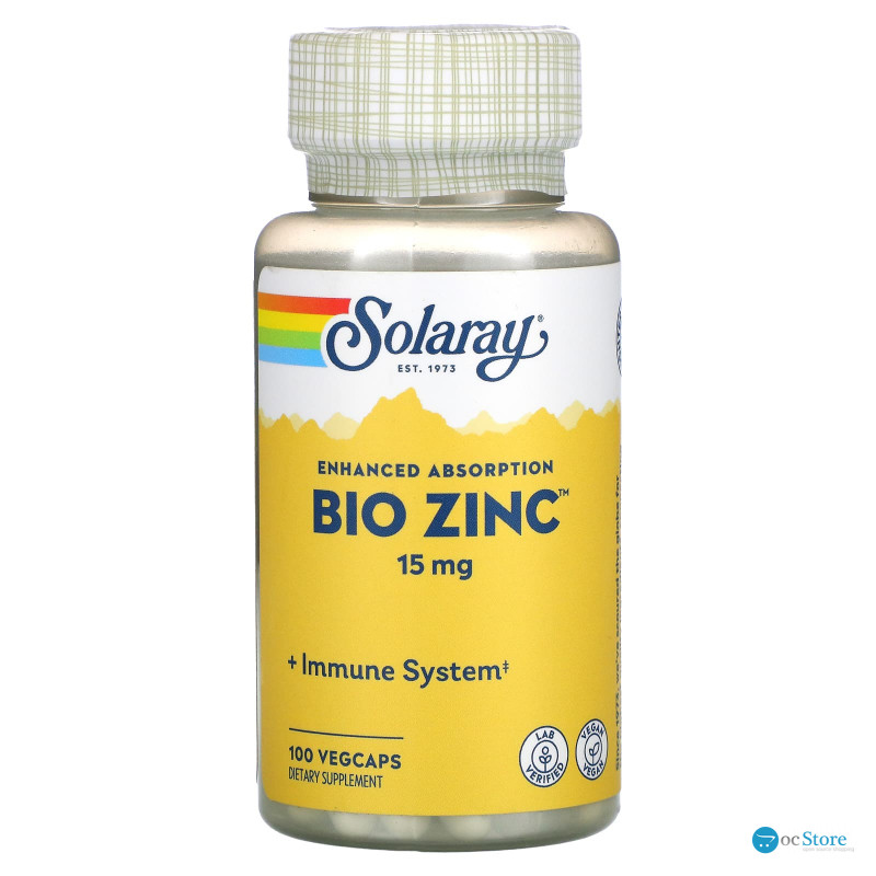 Біо цинк, Bio Zinc, Solaray, 100 капсул