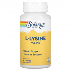 Лізин, L-Lysine, Solaray, 333 мг, 90 таблеток