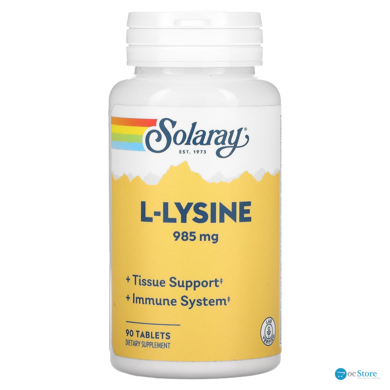 Лізин, L-Lysine, Solaray, 333 мг, 90 таблеток