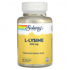 L-лізин, L-Lysine, Solaray, 500 мг, 120 вегетаріанських капсул
