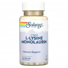 L-лізин монолаурін, L-Lysine Monolaurin, Solaray, 60 вегетаріанських капсул