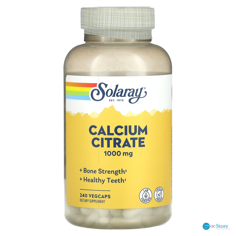 Цитрат кальцію, Calcium Citrate, Solaray, 240 рослинних капсул (250 мг у капсулі)