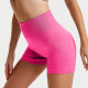 Шорты женские 1802# бесшовные для фитнеса пуш ап push up Розовый электрик S