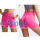 Шорты женские 1802# бесшовные для фитнеса пуш ап push up Розовый электрик S