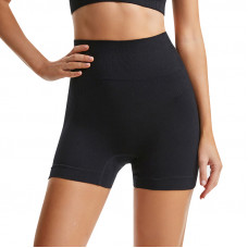Шорты женские 1802# бесшовные для фитнеса пуш ап push up Черный L