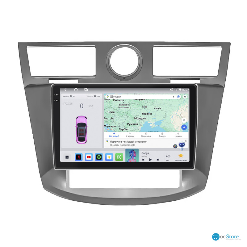 Штатная магнитола Lesko для Chrysler Sebring III 2006-2010 экран 9" 4/64 QLED CarPlay 4G Wi-Fi GPS 360 Prime
