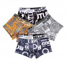 Набор мужских трусов боксеров PA-3187 с принтом Black/Orange/Gray/Sapphire Blue bp 4 шт 3XL