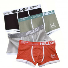 Набор мужских трусов боксеров PB-3199 Light gray/Green/Coral/Black из 4 шт  2XL