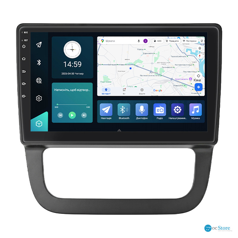 Штатная магнитола Lesko для Volkswagen Jetta V Auto AC 2005-2011 экран 10" 4/64Gb 4G Wi-Fi GPS Top