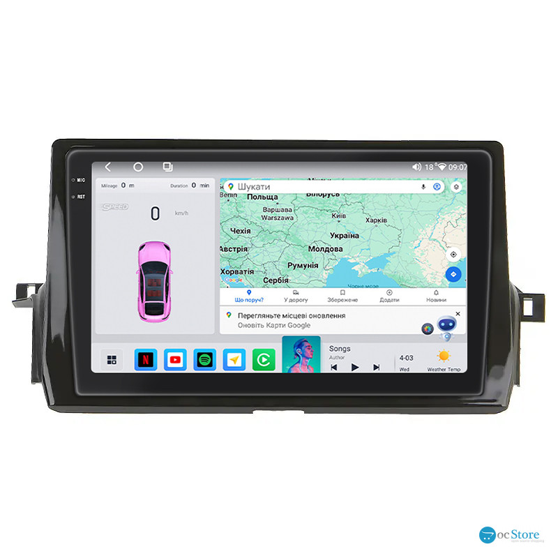 Штатная магнитола Lesko для Toyota Camry VIII (XV70) Рестайлинг 2020- экран 10" 4/64 QLED CarPlay 4G Wi-Fi GPS 360 Prime
