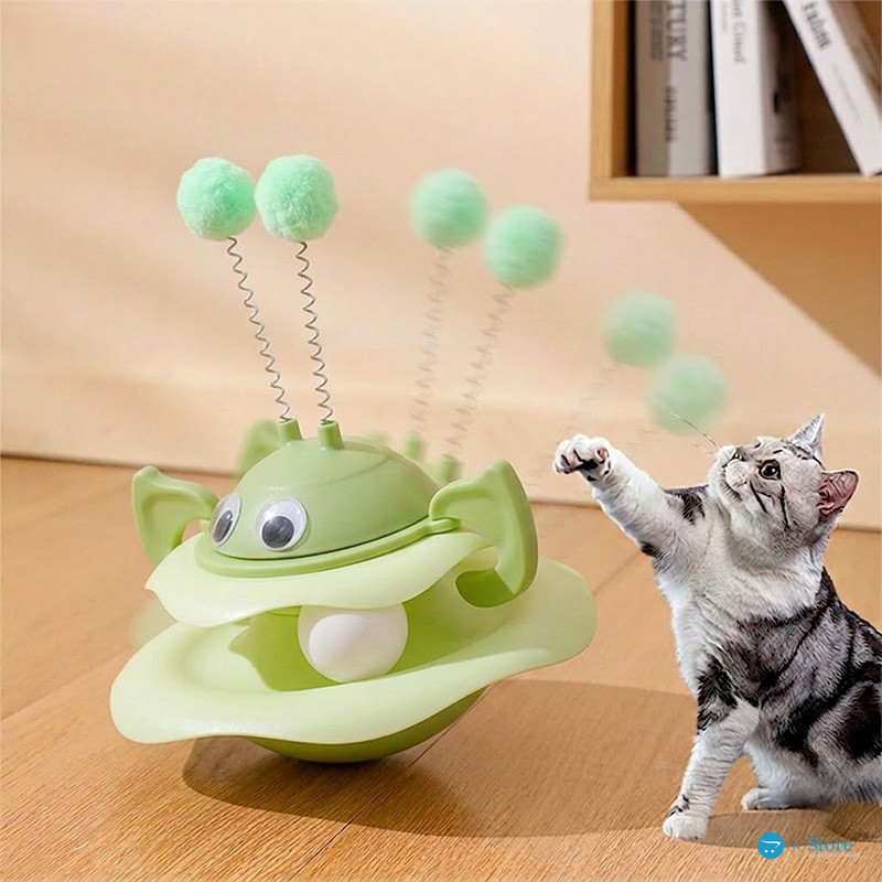 Игрушка Taotaopets 014435 для кота интелектуальная Неваляшка Green