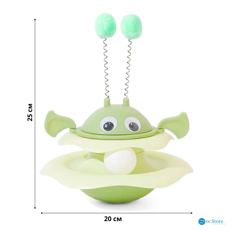 Игрушка Taotaopets 014435 для кота интелектуальная Неваляшка Green