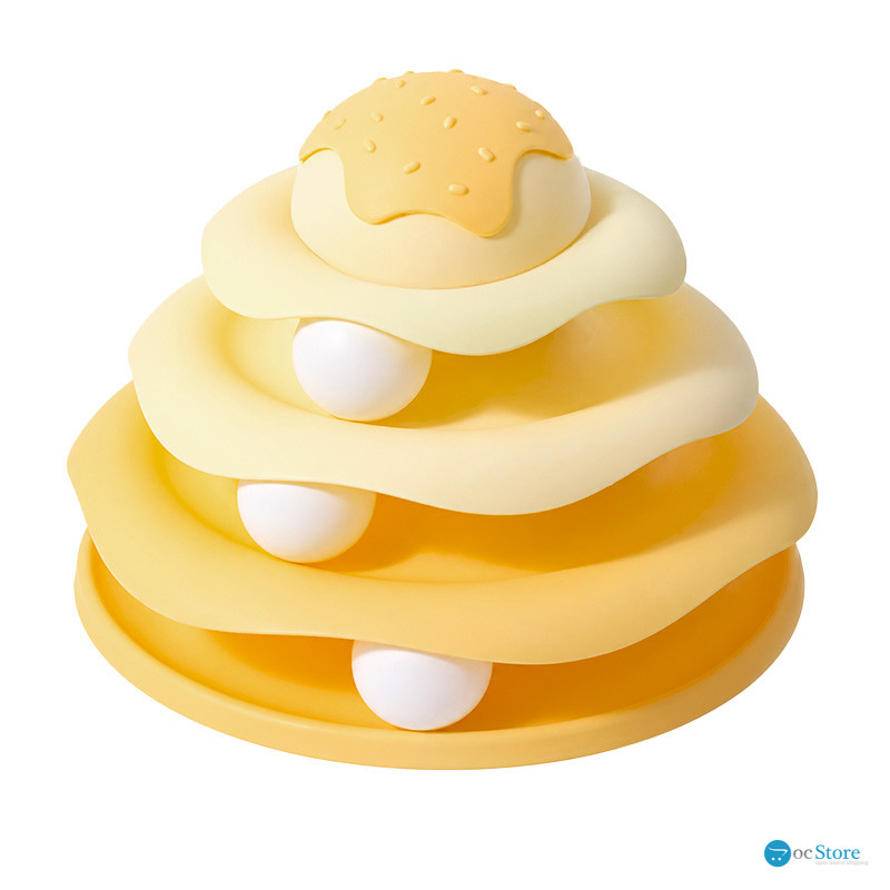 Игрушка Taotaopets 07A10001 для кота интелектуальная 3-х уровневая Башня Yellow