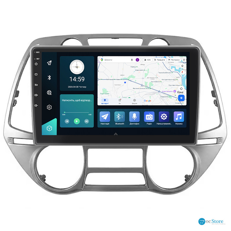 Штатная магнитола Lesko для Hyundai i20 I 2008-2012 экран 9" 4/64Gb 4G Wi-Fi GPS Top