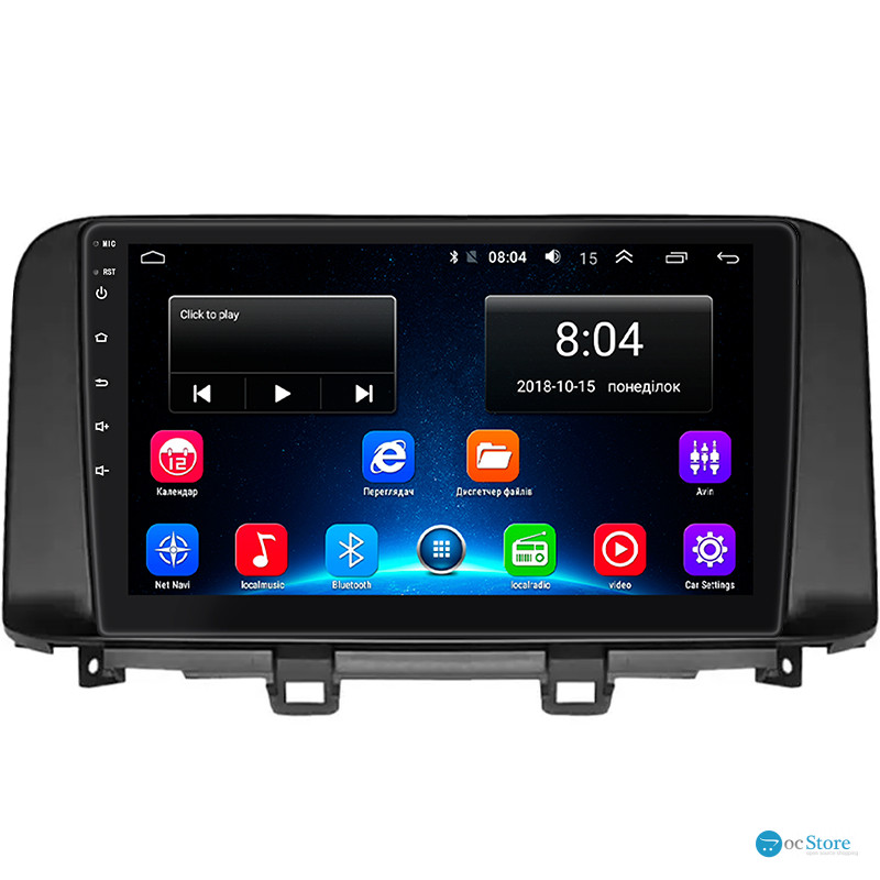 Штатная магнитола Lesko для Hyundai Kona I 2017-2020 экран 10" 2/32Gb Wi-Fi GPS Base