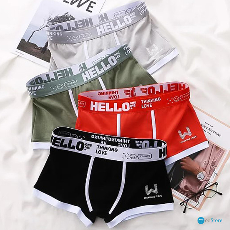 Набор мужских трусов боксеров PB-3199 Light gray/Green/Coral/Black из 4 шт  L