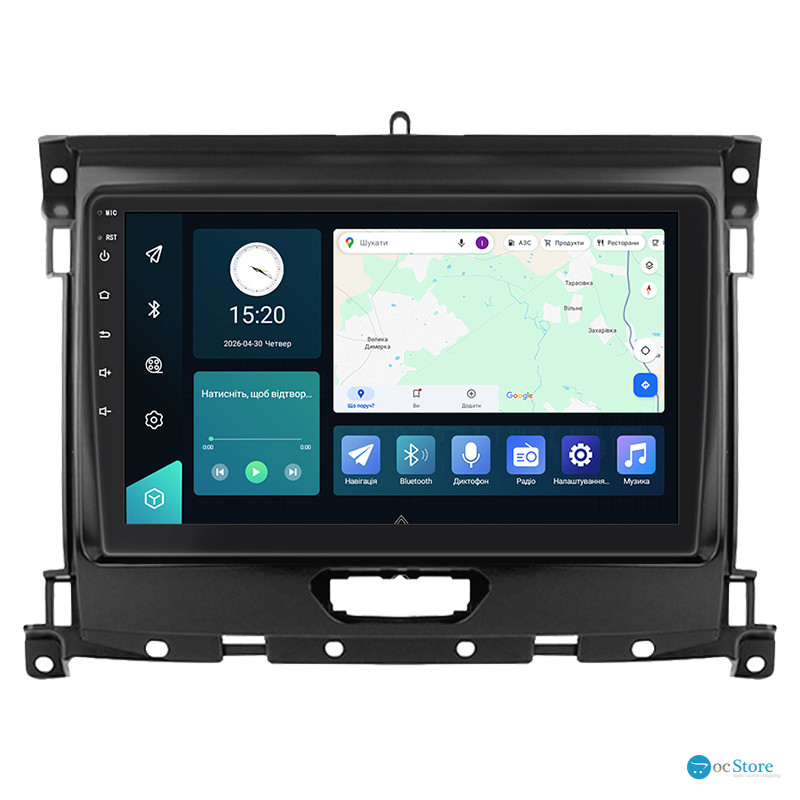 Штатная магнитола Lesko для Ford Ranger III Рестайлинг 2015-2019 экран 9" 4/64Gb 4G Wi-Fi GPS Top