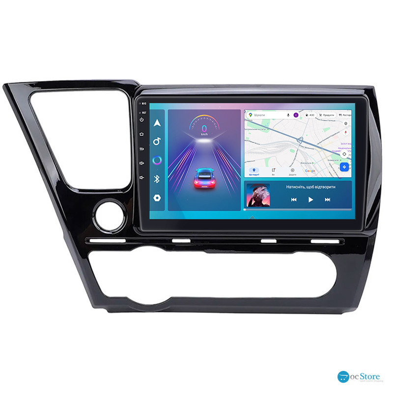 Штатная магнитола Lesko для Honda Civic IX Рестайлинг ver. 2 2013-2017 экран 9" 2/32Gb CarPlay 4G Wi-Fi GPS Prime