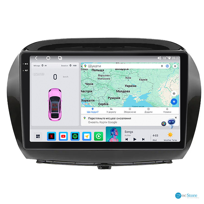 Штатная магнитола Lesko для Honda FR-V  2004-2009 экран 10" 4/64 QLED CarPlay 4G Wi-Fi GPS 360 Prime