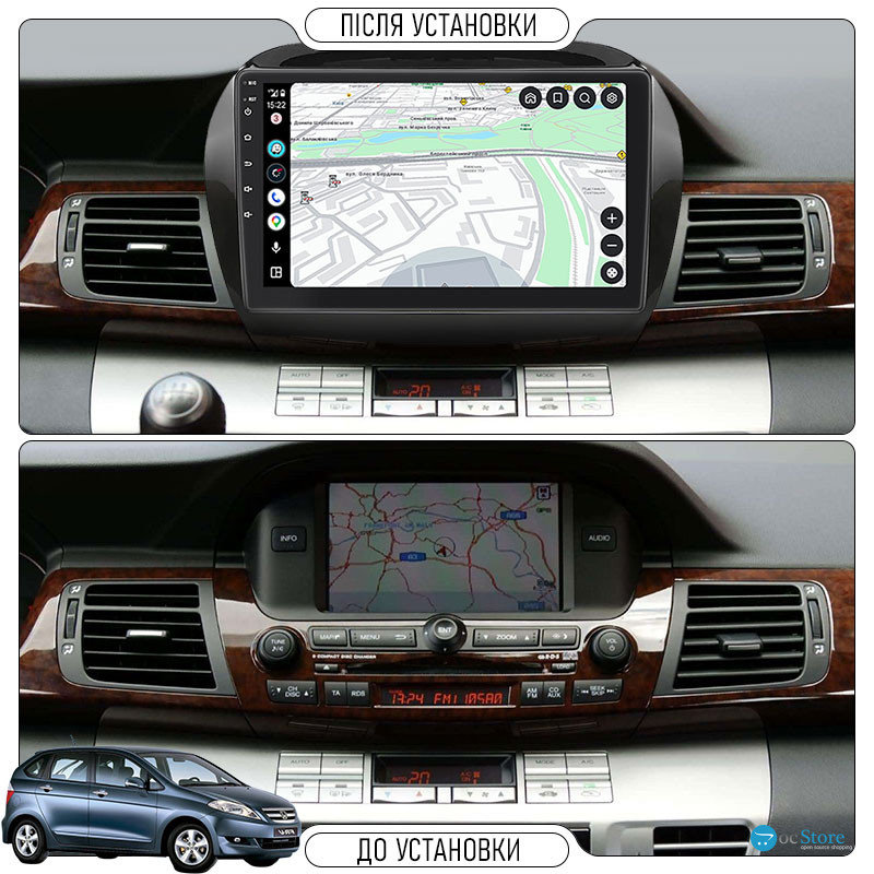 Штатная магнитола Lesko для Honda FR-V  2004-2009 экран 10" 4/64Gb 4G Wi-Fi GPS Top