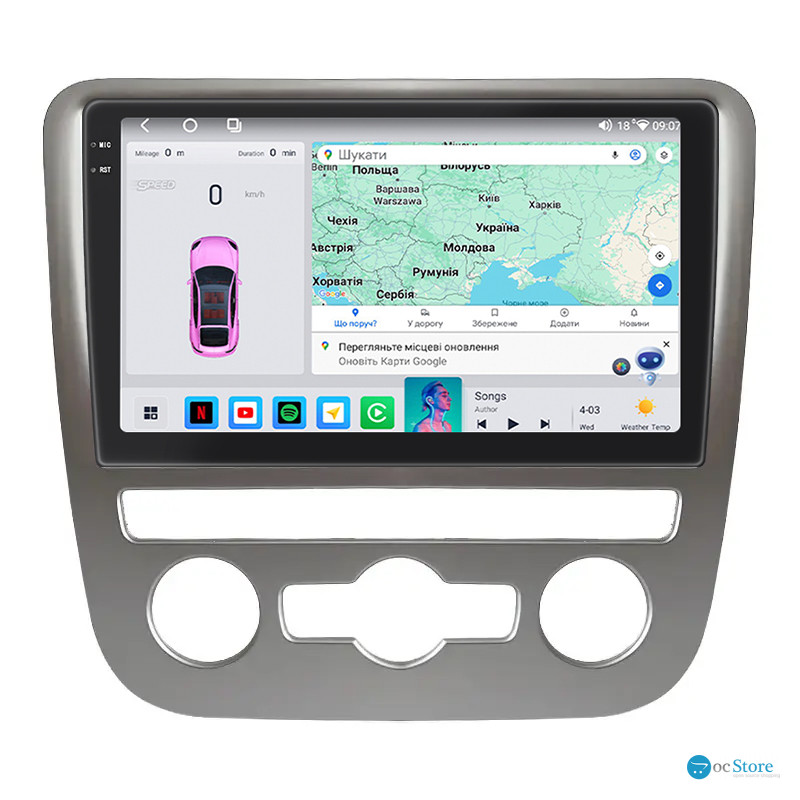 Штатная магнитола Lesko для Volkswagen Scirocco R I Auto A/C 2009-2014 экран 9" 4/64Gb CarPlay 4G Wi-Fi GPS Prime