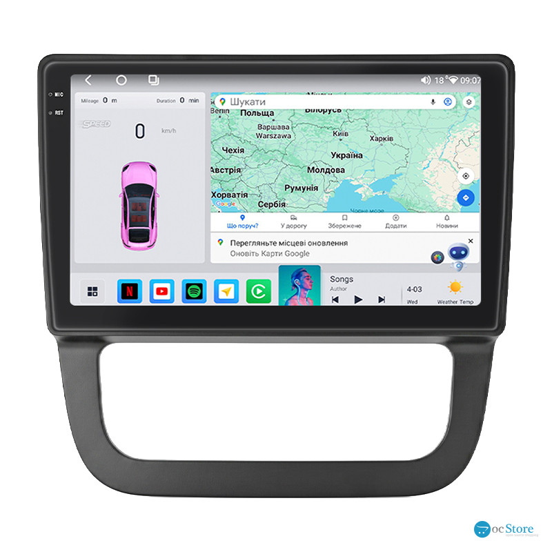 Штатная магнитола Lesko для Volkswagen Golf V Auto AC 2003-2009 экран 10" 4/64 QLED CarPlay 4G Wi-Fi GPS 360 Prime