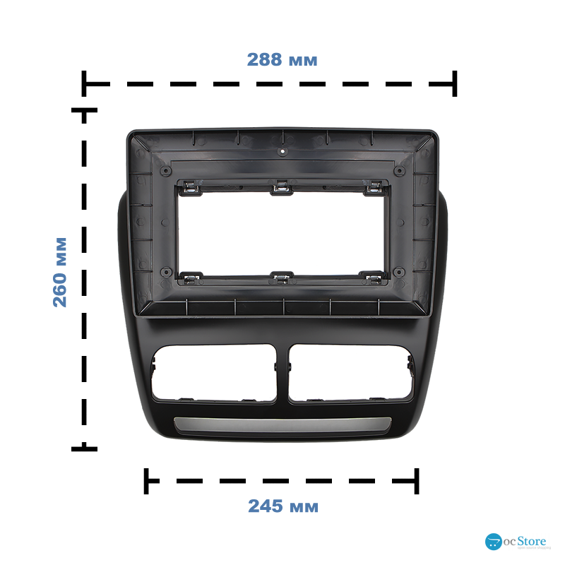 Переходная рамка Fiat Doblo (263) 2010-2015 Opel Combo Tour (D) 2011-2018 (7444) 10,1"