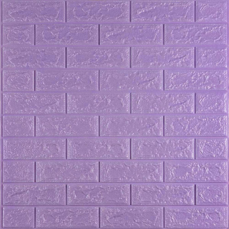 3D панель самоклеюча 700х770х5мм цегла світло - фіолетова (015-5) SW-00000083