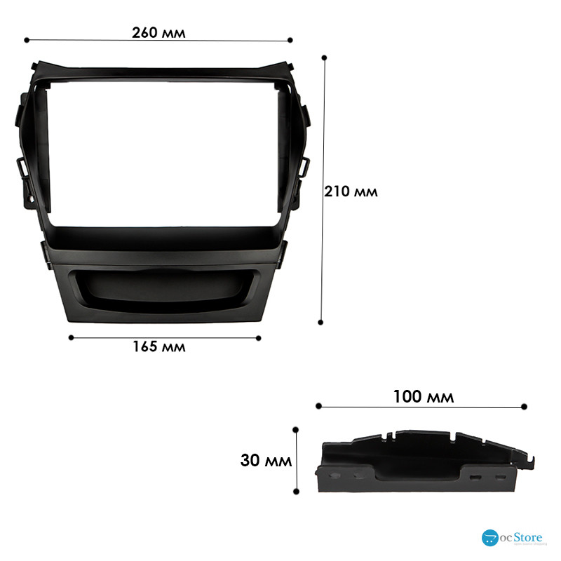 Переходная рамка Hyundai Santa Fe 2012-2018 IX45 2012 9" (TK 0166) Black