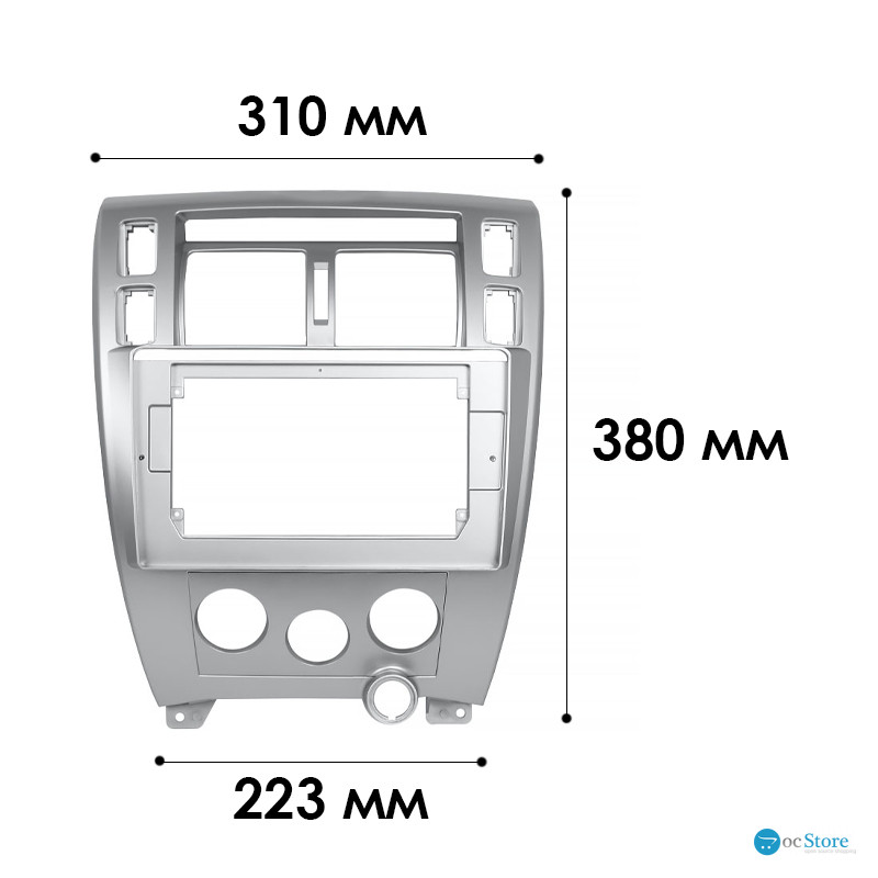Переходная рамка Hyundai Tucson 2005-2010 (HY 166T) 5842 10.1 Silver