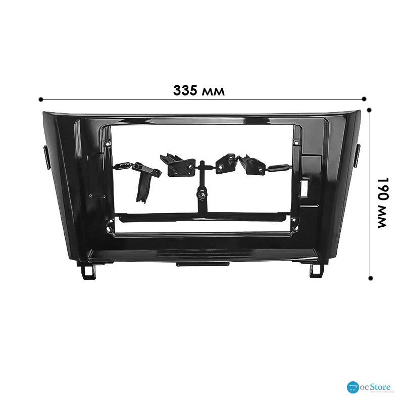 Переходная рамка Nissan Qashqai 2014+ X-Trail 2014+ Rogue 2014+ (6674) TK 0328 10.1" Black