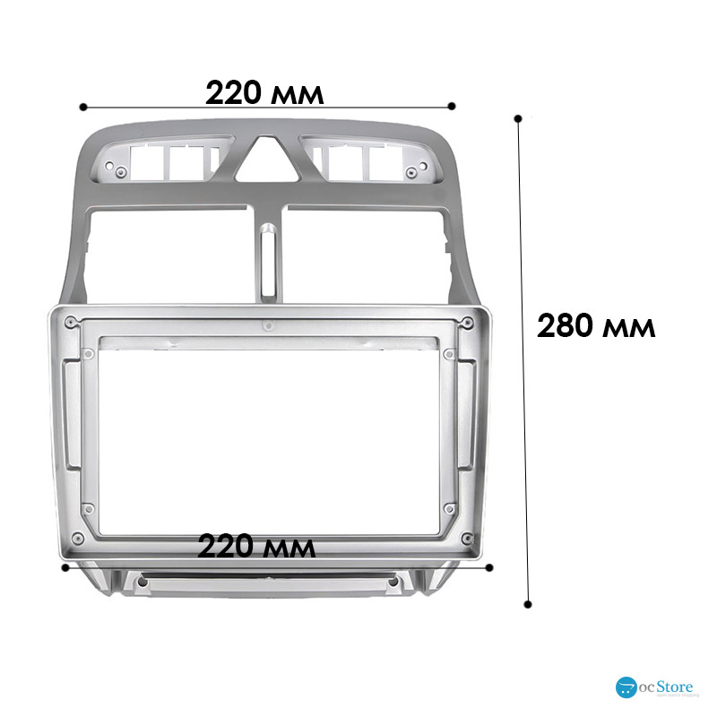 Переходная рамка Peugeot 307 2001-2008 (PE 021N) 9" Silver