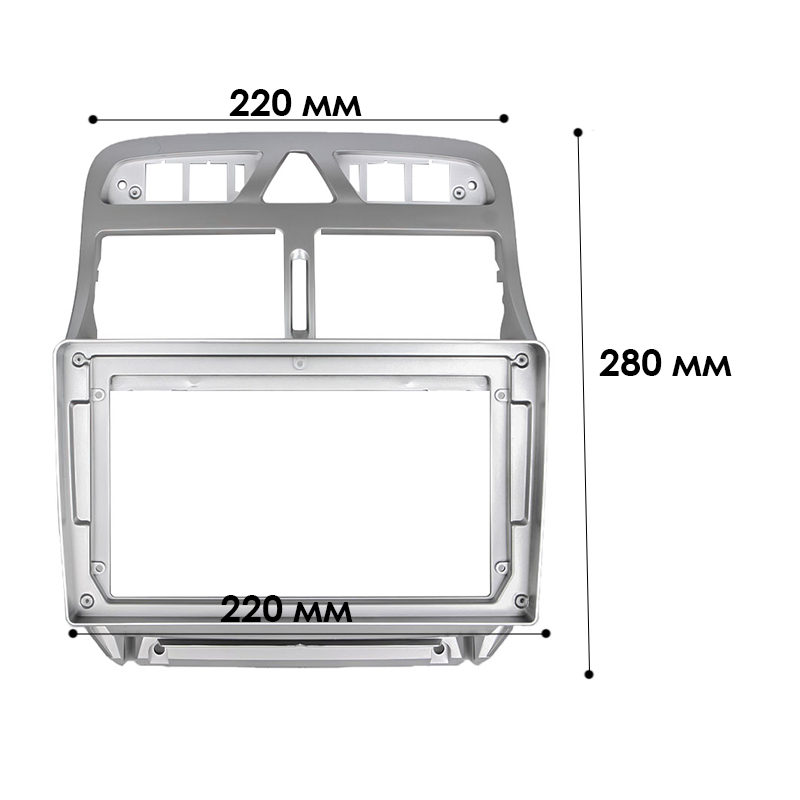 Переходная рамка Peugeot 307 2001-2008 (PE 021N) 9" Silver