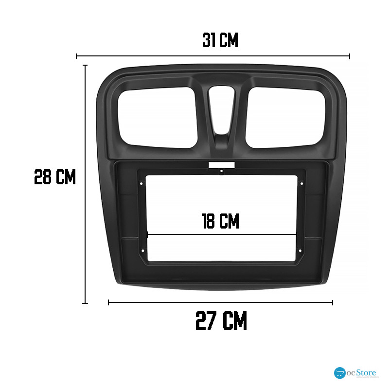 Переходная рамка Renault Sandero 2013+ Logan 2012+ Dacia Sandero 2013-2020 Logan 2012-2020 (6985) 10,1" Black