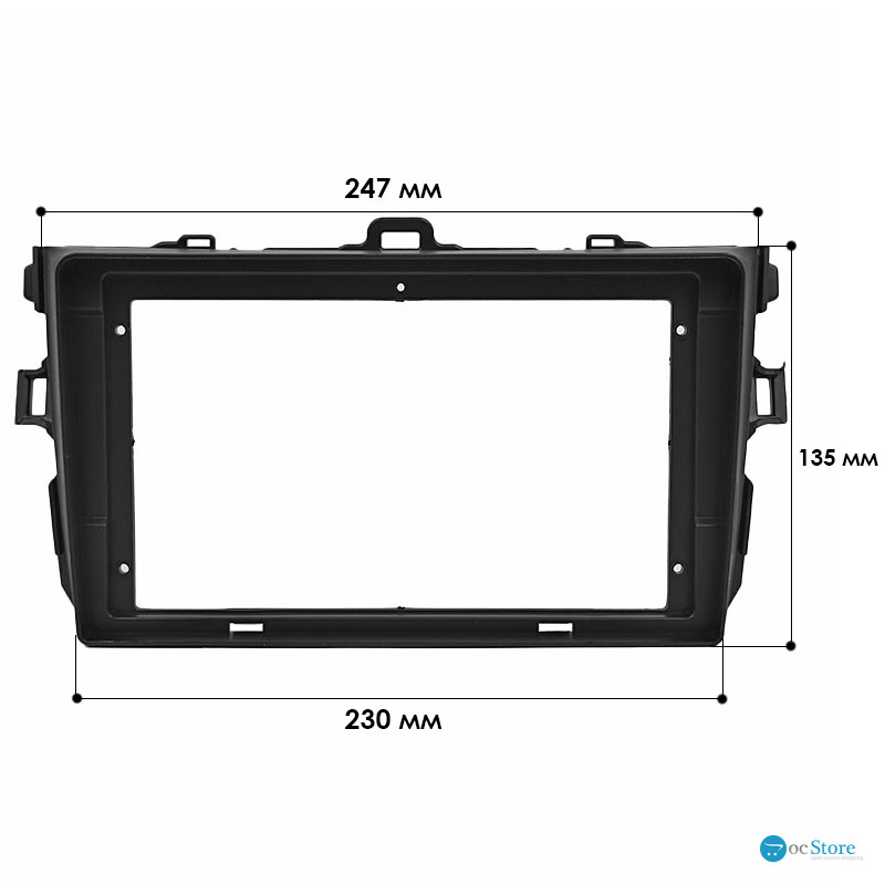 Переходная рамка Toyota Corolla 2007-2013 (TO 181N) 9" Black