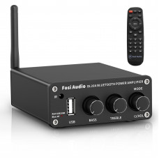 Підсилювач звуку Fosi Audio BL20A black + блок живлення 24V. Bluetooth 5.0, 2x100W