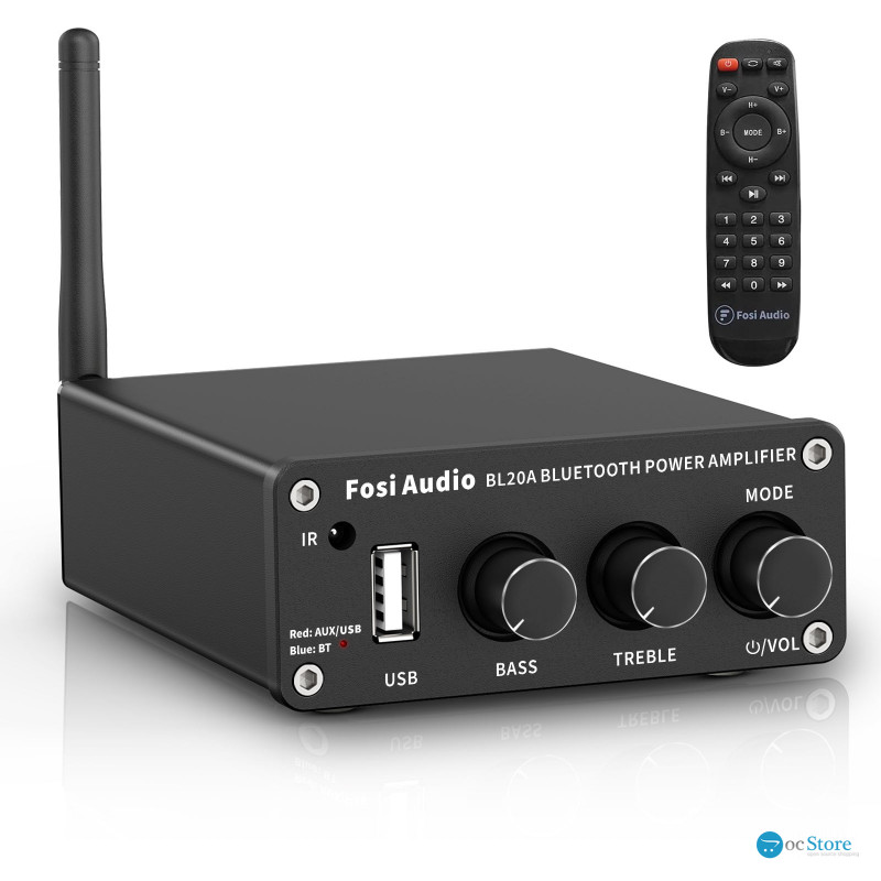 Підсилювач звуку Fosi Audio BL20A black + блок живлення 24V. Bluetooth 5.0, 2x100W